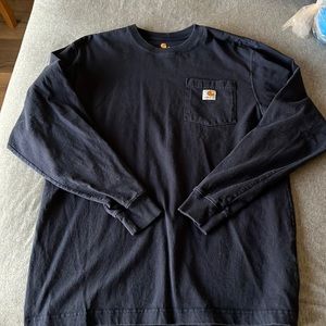 Men’s blue long sleeve pocket Carhartt shirt